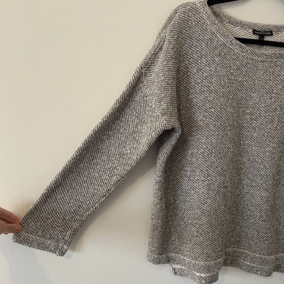 Eileen Fisher Organic Cotton Boxy Knit Long Sleeve Top Size M Capsule Minimalist - Picture 5 of 10